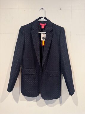 NWT Catherine Malandrino Navy Pin-dot Blazer